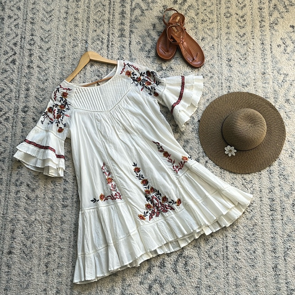 Free People | Floral Embroidered Tunic